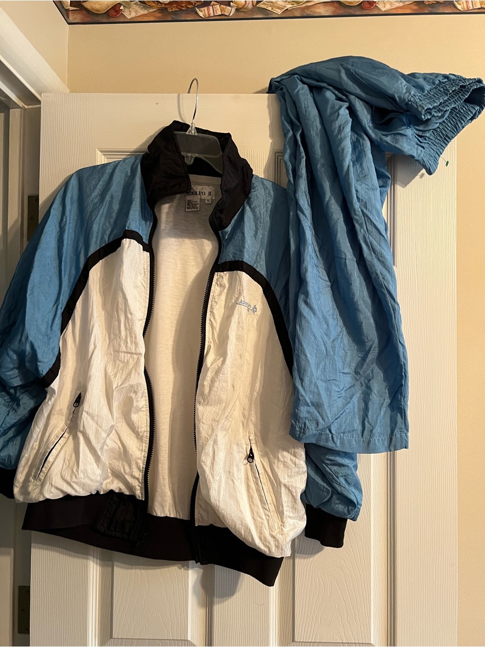 Vintage Tracksuit Adolfo II Sport Light Blue, White & Black Women’s set